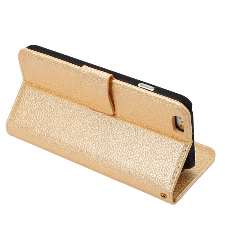 For iPhone 6 Plus & 6s Plus Litchi Texture Horizontal Flip Leather Case with Card Slots & Holder & Wallet & Photo Frame & Lanyard