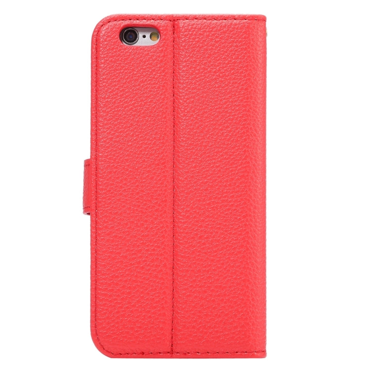 For iPhone 6 Plus & 6s Plus Litchi Texture Horizontal Flip Leather Case with Card Slots & Holder & Wallet & Photo Frame & Lanyard