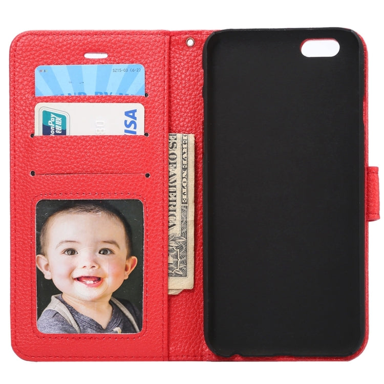 For iPhone 6 Plus & 6s Plus Litchi Texture Horizontal Flip Leather Case with Card Slots & Holder & Wallet & Photo Frame & Lanyard