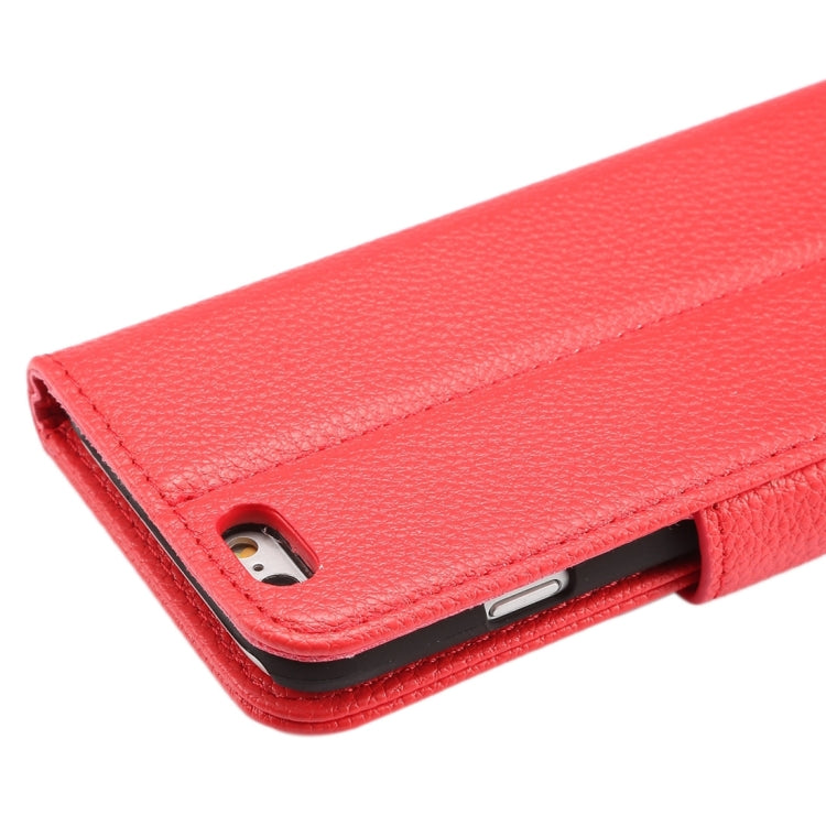 For iPhone 6 Plus & 6s Plus Litchi Texture Horizontal Flip Leather Case with Card Slots & Holder & Wallet & Photo Frame & Lanyard
