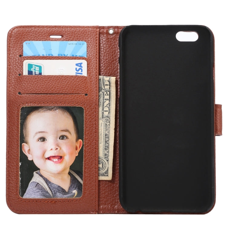 For iPhone 6 Plus & 6s Plus Litchi Texture Horizontal Flip Leather Case with Card Slots & Holder & Wallet & Photo Frame & Lanyard