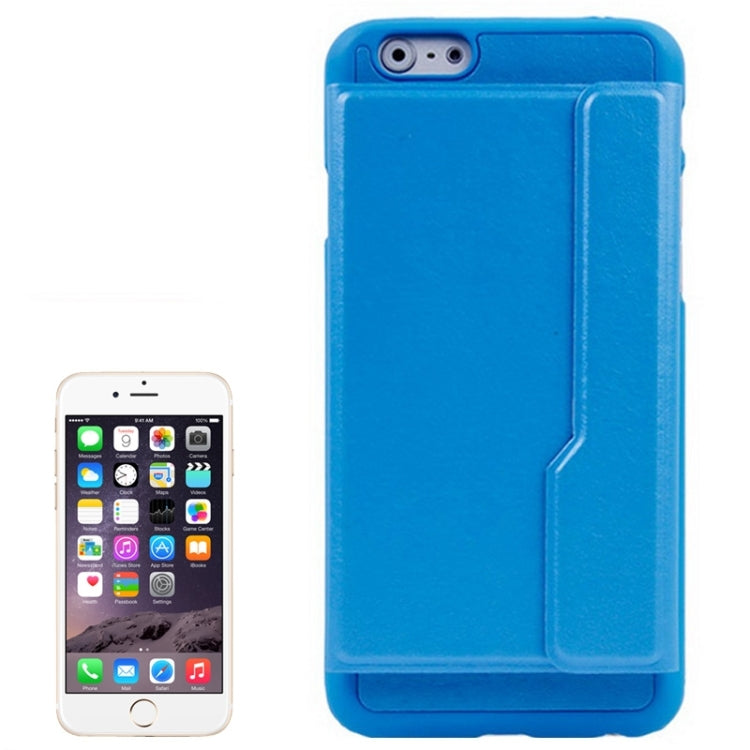 Creative Plastic Hard Shell + Leather Back Case with Card Slots for iPhone 6 Plus & 6S Plus