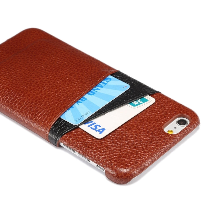 For iPhone 6 Plus & 6s Plus Colorful Matching Genuine Cowhide Leather Case with Card Slots