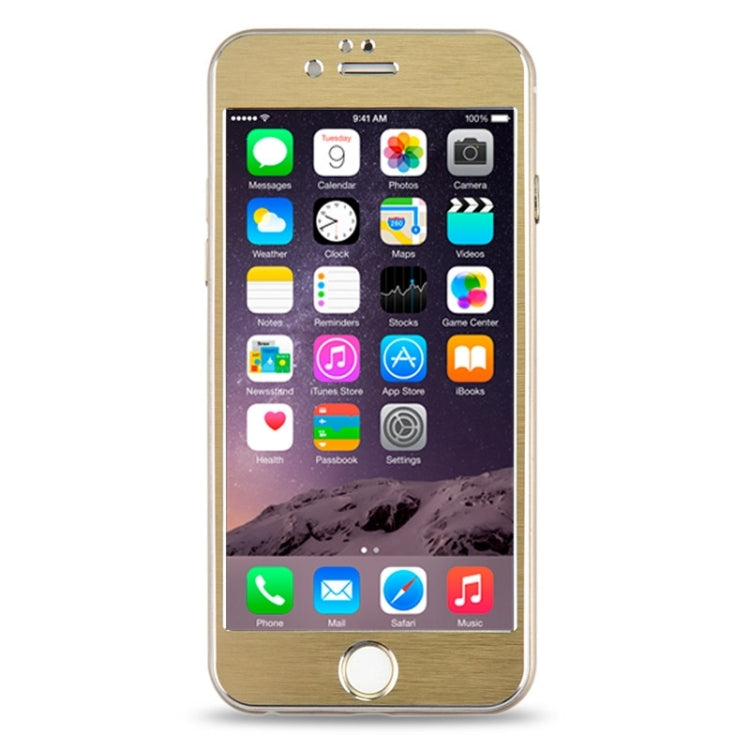 0.3mm 2.5D Titanium Alloy Brush Explosion-proof Screen Tempered Glass Film for iPhone 6 Plus