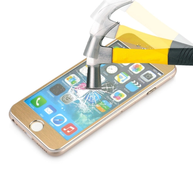 0.3mm 2.5D Titanium Alloy Brush Explosion-proof Screen Tempered Glass Film for iPhone 6 Plus