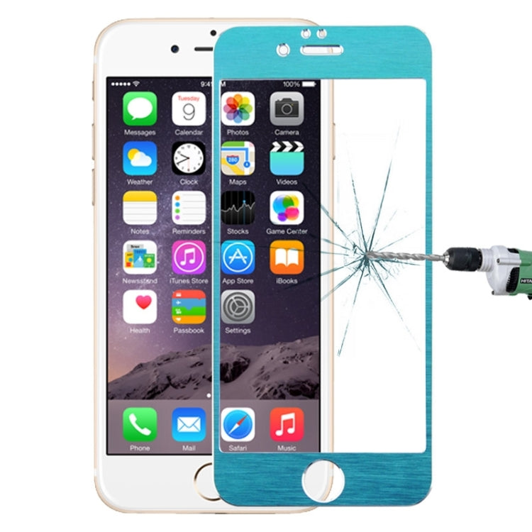 0.3mm 2.5D Titanium Alloy Brush Explosion-proof Screen Tempered Glass Film for iPhone 6 Plus