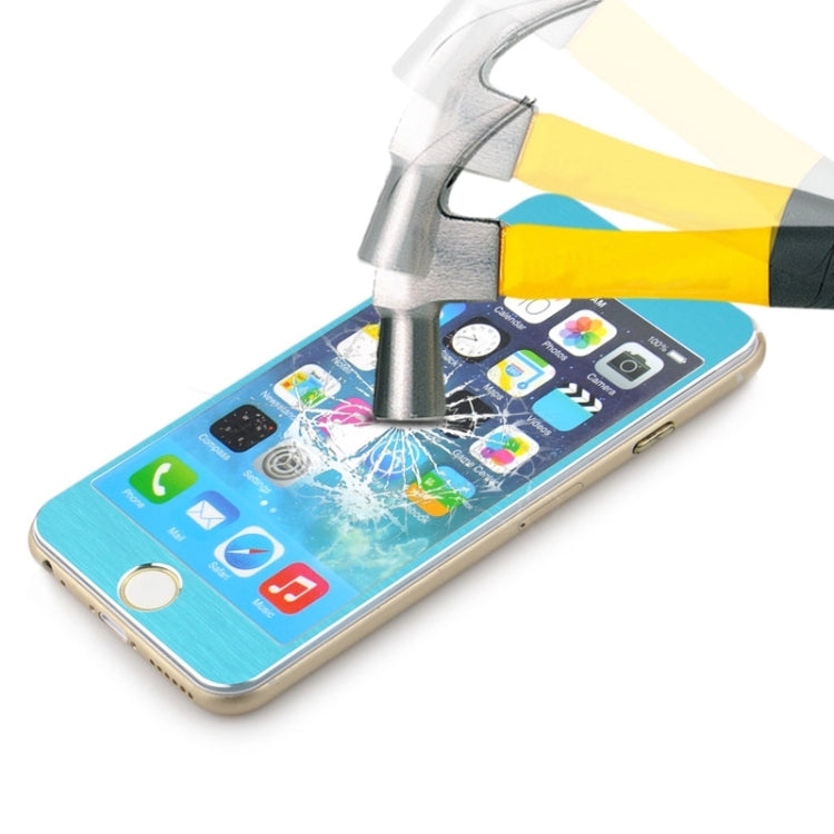 0.3mm 2.5D Titanium Alloy Brush Explosion-proof Screen Tempered Glass Film for iPhone 6 Plus