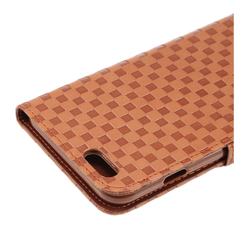 Embossing Grid Texture Horizontal Flip Leather Case with Holder & Card Slot for iPhone 6 Plus & 6S Plus