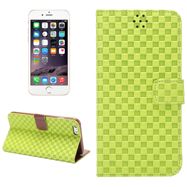 Embossing Grid Texture Horizontal Flip Leather Case with Holder & Card Slot for iPhone 6 Plus & 6S Plus