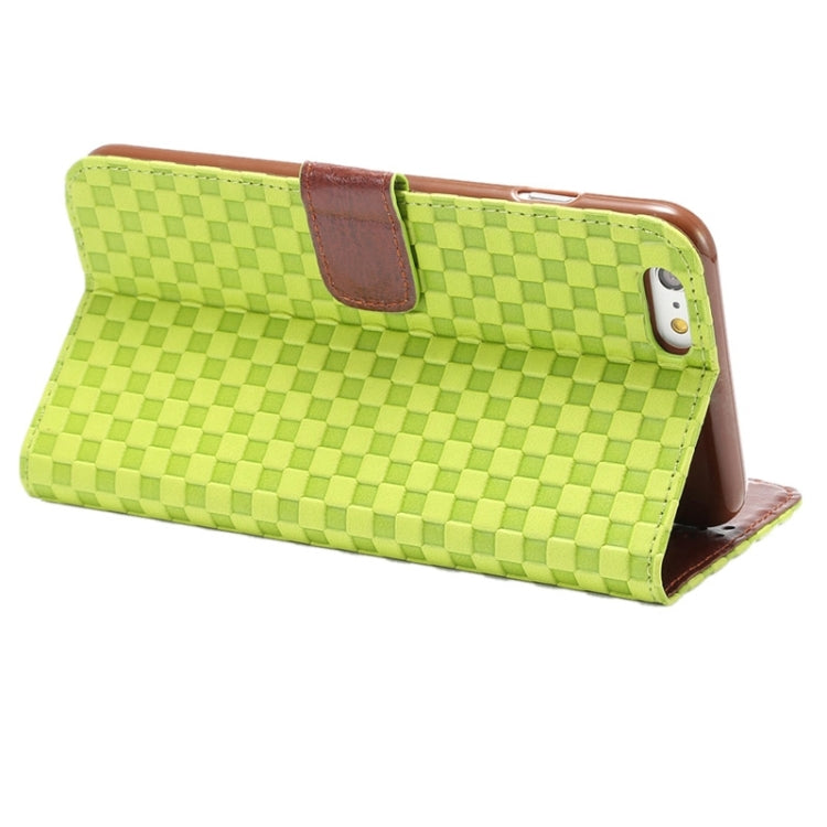 Embossing Grid Texture Horizontal Flip Leather Case with Holder & Card Slot for iPhone 6 Plus & 6S Plus