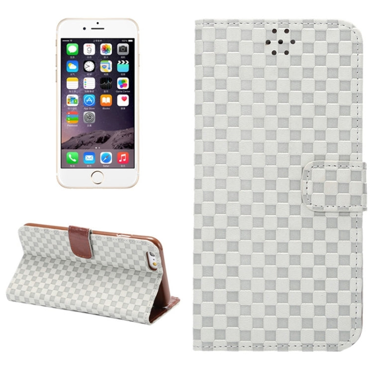 Embossing Grid Texture Horizontal Flip Leather Case with Holder & Card Slot for iPhone 6 Plus & 6S Plus