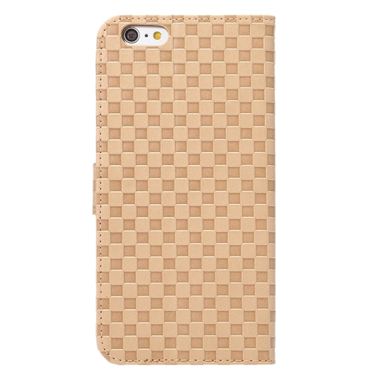 Embossing Grid Texture Horizontal Flip Leather Case with Holder & Card Slot for iPhone 6 Plus & 6S Plus