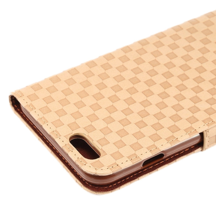 Embossing Grid Texture Horizontal Flip Leather Case with Holder & Card Slot for iPhone 6 Plus & 6S Plus