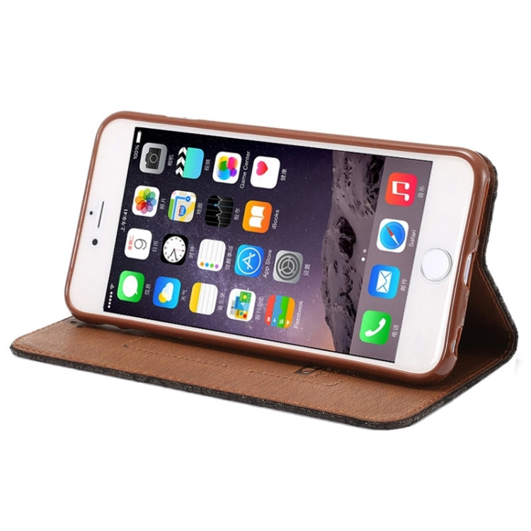 Stone Texture Magnetic Horizontal Flip Leather Case with Holder & Card Slot for iPhone 6 Plus & 6S Plus