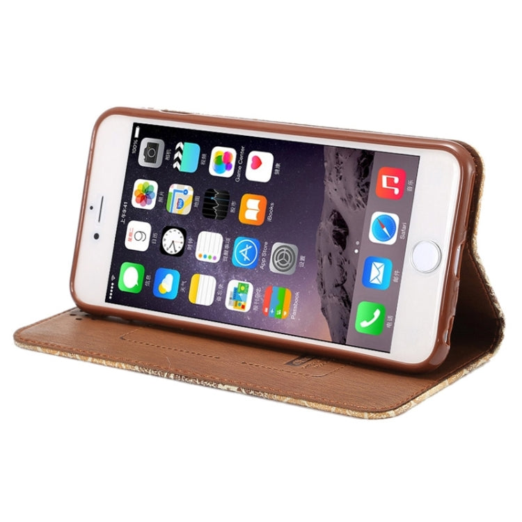 Stone Texture Magnetic Horizontal Flip Leather Case with Holder & Card Slot for iPhone 6 Plus & 6S Plus