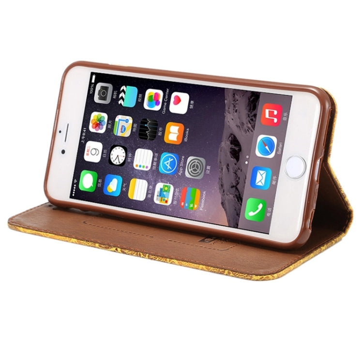 Stone Texture Magnetic Horizontal Flip Leather Case with Holder & Card Slot for iPhone 6 Plus & 6S Plus