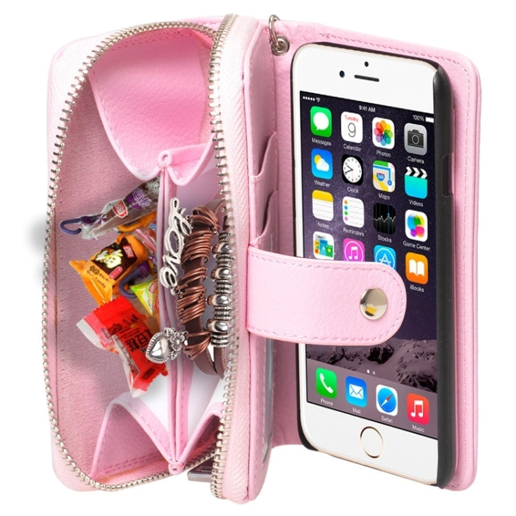 2 in 1 Separable Zipper Wallet Leather Case with Lanyard for iPhone 6 Plus & 6S Plus