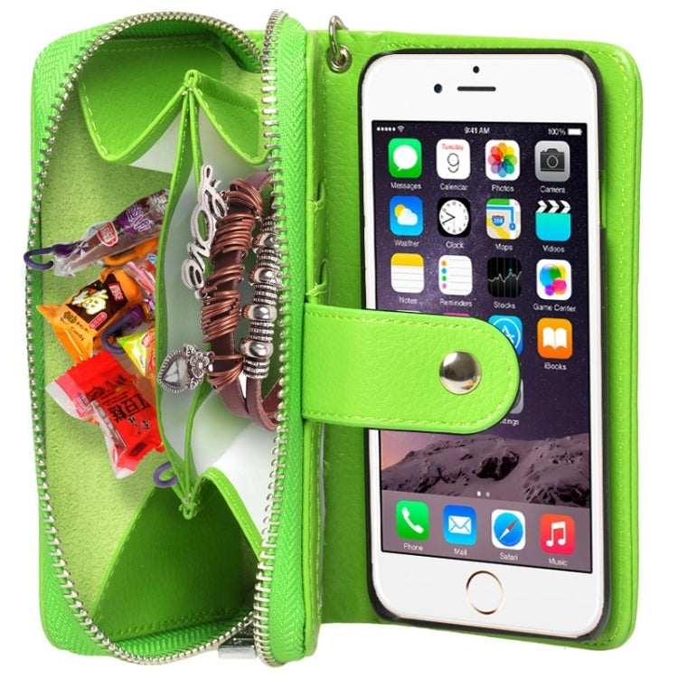 2 in 1 Separable Zipper Wallet Leather Case with Lanyard for iPhone 6 Plus & 6S Plus