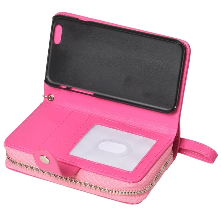 2 in 1 Separable Zipper Wallet Leather Case with Lanyard for iPhone 6 Plus & 6S Plus