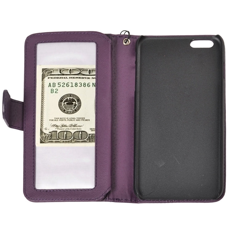 Wallet Style Six Card Slots PU Leather Case with Lanyard for iPhone 6 Plus & 6S Plus