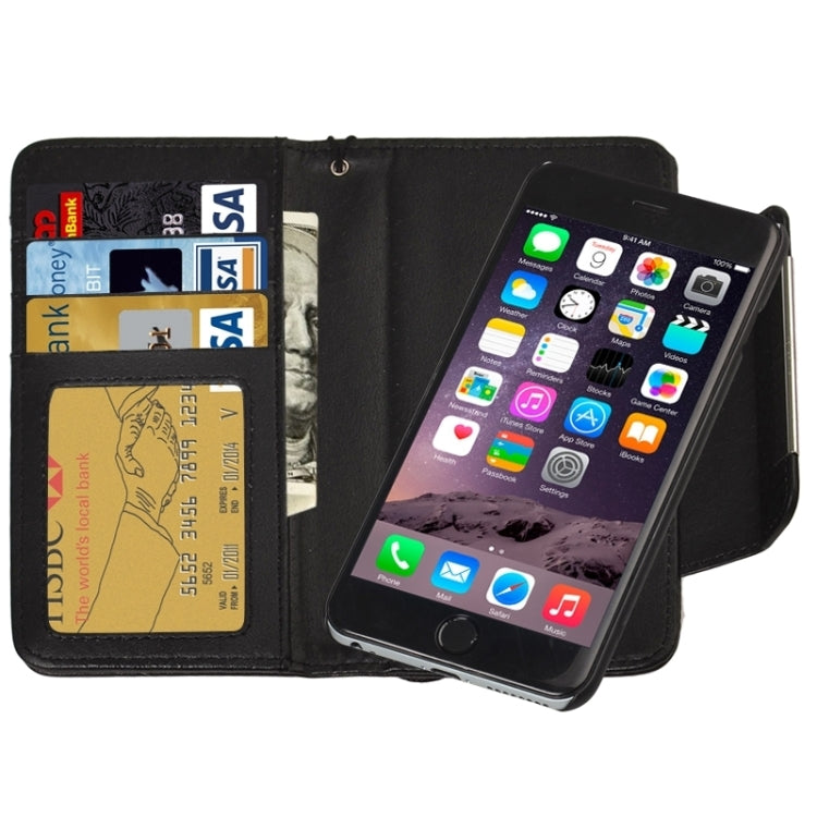2 in 1 Separable Wallet Style Magnetic Flip PU Leather Case with Lanyard for iPhone 6 Plus & 6S Plus