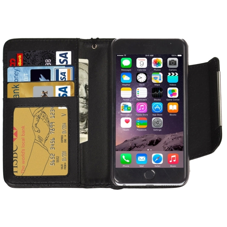 2 in 1 Separable Wallet Style Magnetic Flip PU Leather Case with Lanyard for iPhone 6 Plus & 6S Plus
