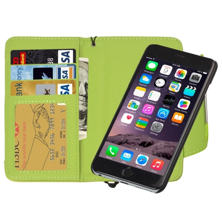2 in 1 Separable Wallet Style Magnetic Flip PU Leather Case with Lanyard for iPhone 6 Plus & 6S Plus