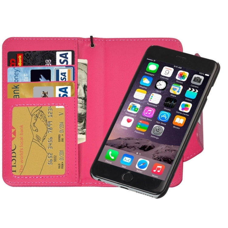 2 in 1 Separable Wallet Style Magnetic Flip PU Leather Case with Lanyard for iPhone 6 Plus & 6S Plus