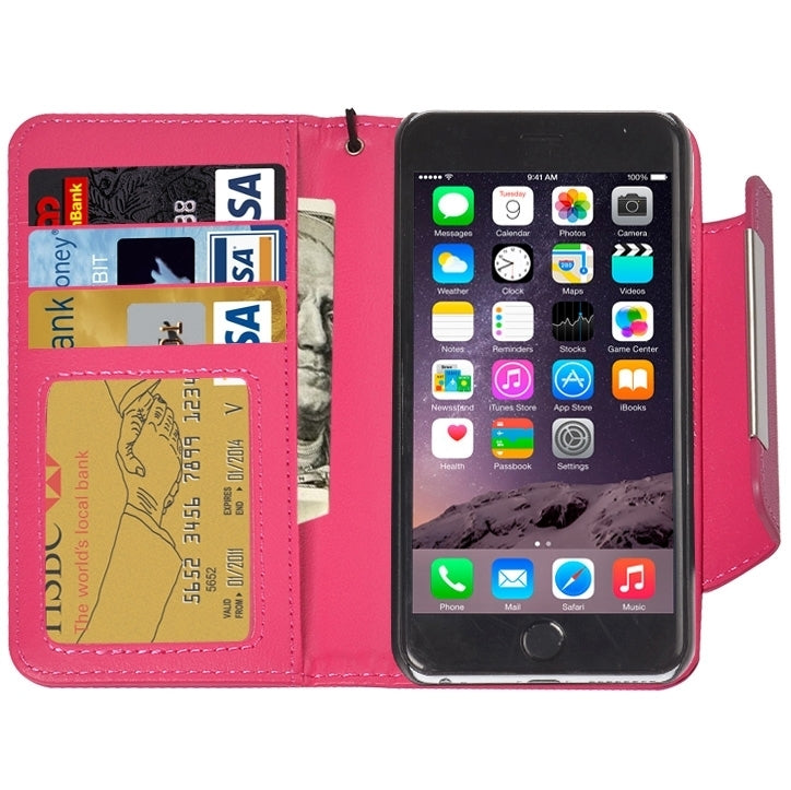 2 in 1 Separable Wallet Style Magnetic Flip PU Leather Case with Lanyard for iPhone 6 Plus & 6S Plus