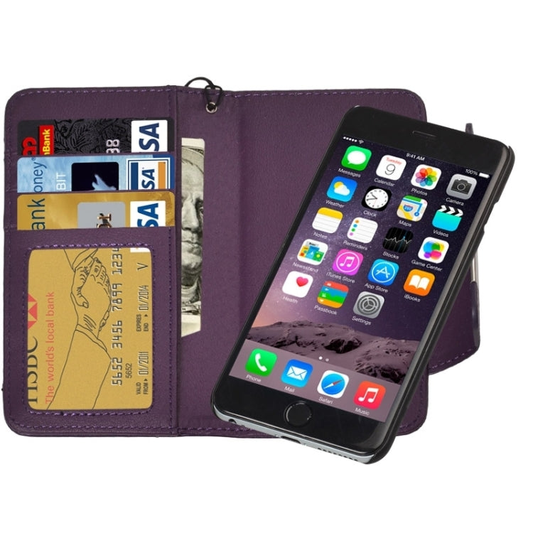 2 in 1 Separable Wallet Style Magnetic Flip PU Leather Case with Lanyard for iPhone 6 Plus & 6S Plus