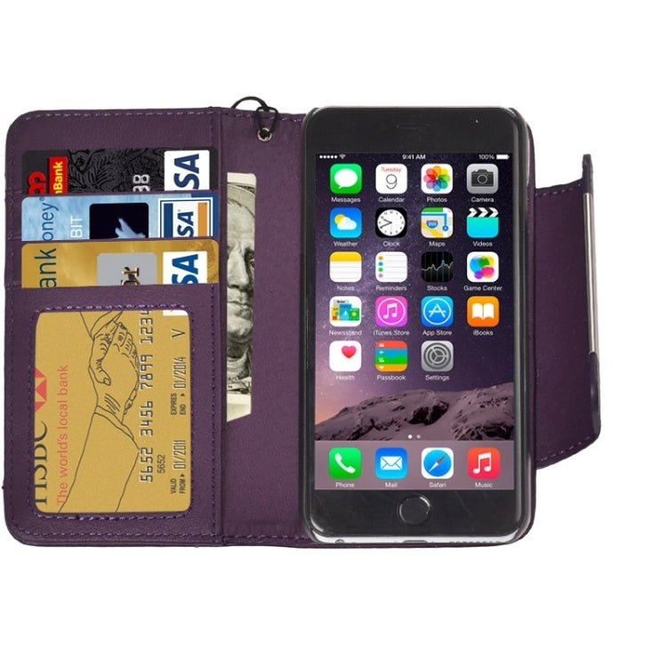 2 in 1 Separable Wallet Style Magnetic Flip PU Leather Case with Lanyard for iPhone 6 Plus & 6S Plus