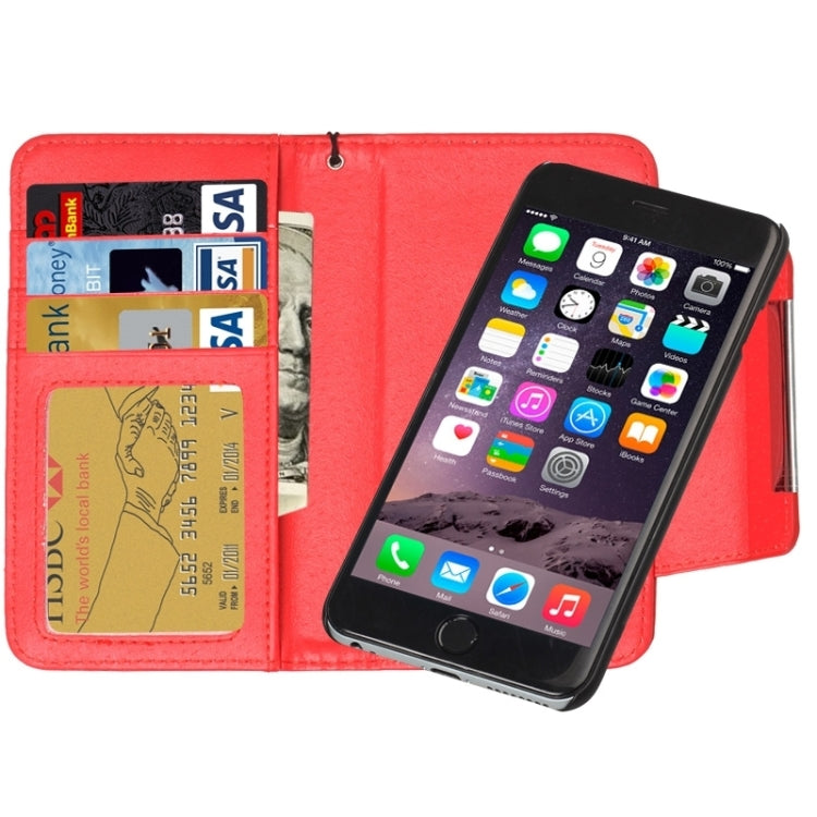 2 in 1 Separable Wallet Style Magnetic Flip PU Leather Case with Lanyard for iPhone 6 Plus & 6S Plus