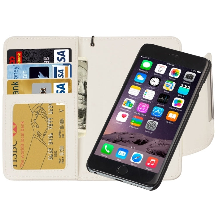2 in 1 Separable Wallet Style Magnetic Flip PU Leather Case with Lanyard for iPhone 6 Plus & 6S Plus