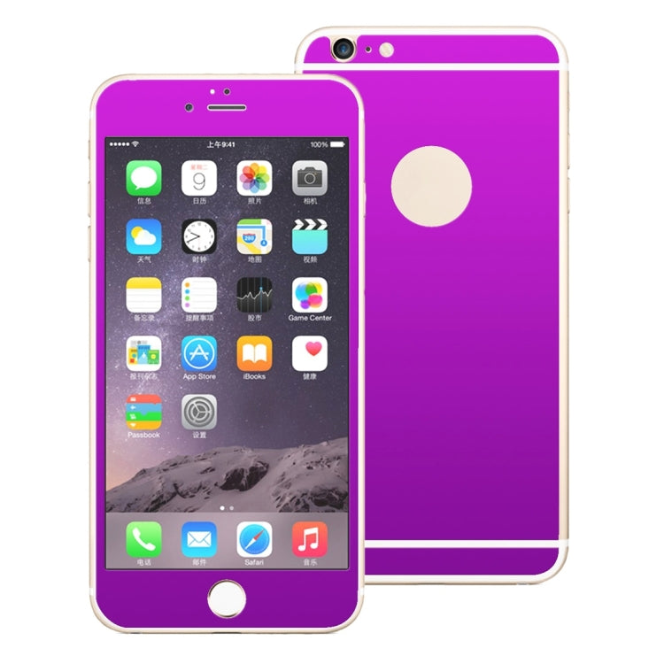 0.3mm Ultra-thin Plating Full Screen Front + Back Color Mirror Tempered Glass Screen Protector for iPhone 6 Plus & 6s Plus