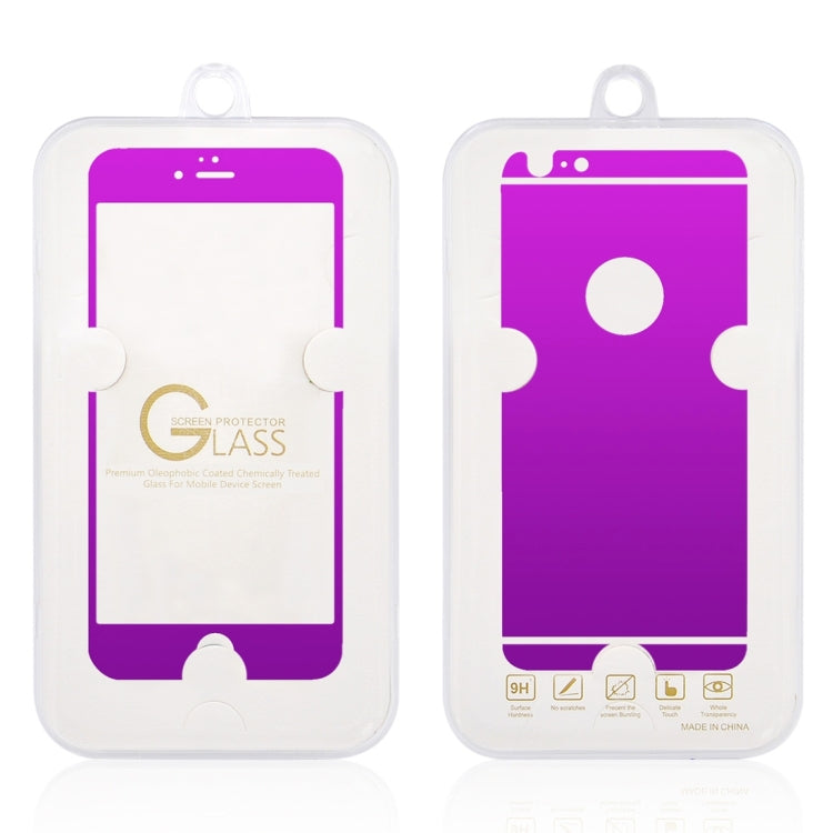 0.3mm Ultra-thin Plating Full Screen Front + Back Color Mirror Tempered Glass Screen Protector for iPhone 6 Plus & 6s Plus