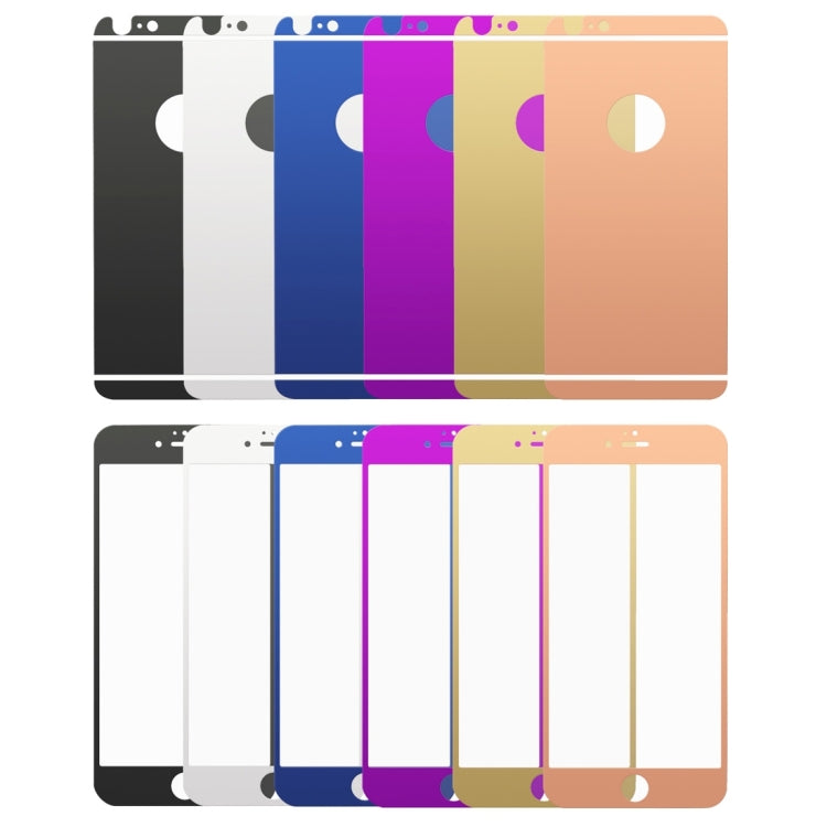 0.3mm Ultra-thin Plating Full Screen Front + Back Color Mirror Tempered Glass Screen Protector for iPhone 6 Plus & 6s Plus