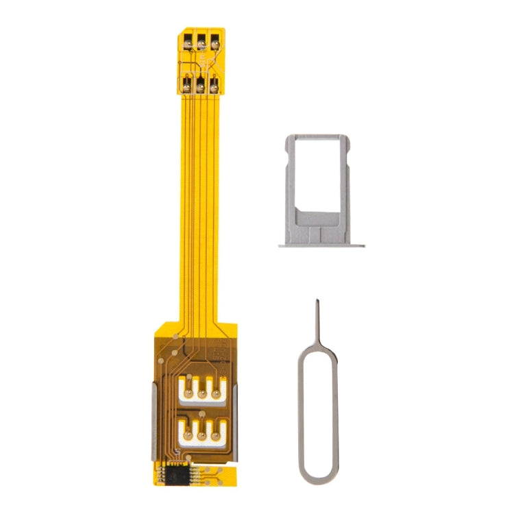 4 in 1 (Dual SIM Card Adapter + TPU Case + Tray Holder + Sim Card Tray Holder Eject Pin Key), For iPhone 6 Plus