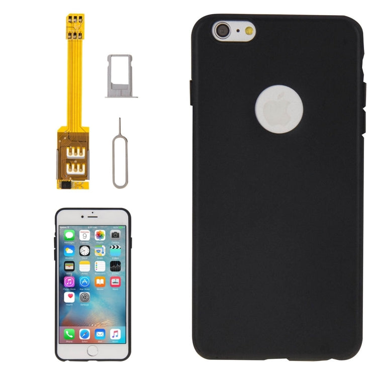 4 in 1 (Dual SIM Card Adapter + TPU Case + Tray Holder + Sim Card Tray Holder Eject Pin Key), For iPhone 6s Plus