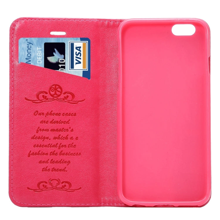 For iPhone 6 Plus & 6s Plus Sheep Texture Magnetic Adsorption Horizontal Flip PU Leather Case with Card Slot & Holder