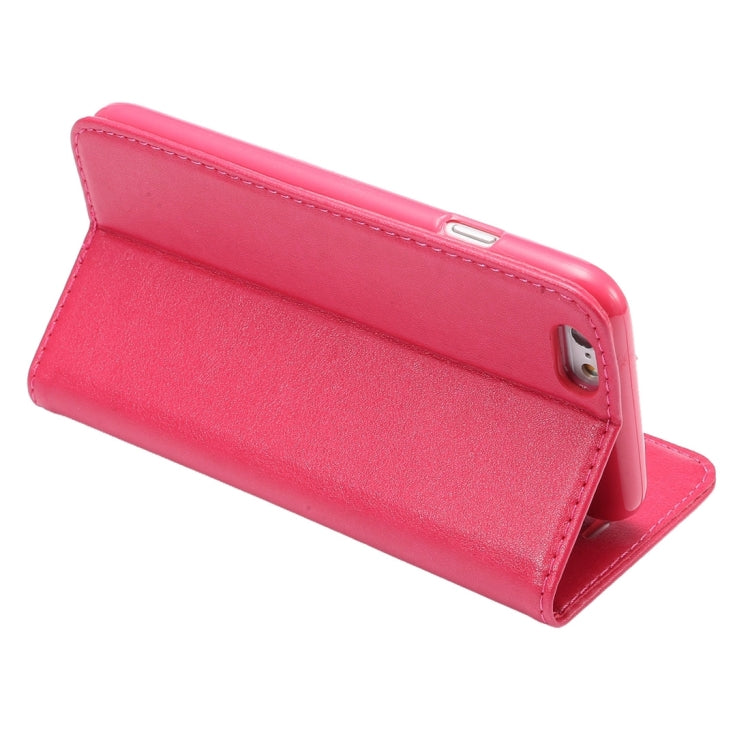 For iPhone 6 Plus & 6s Plus Sheep Texture Magnetic Adsorption Horizontal Flip PU Leather Case with Card Slot & Holder