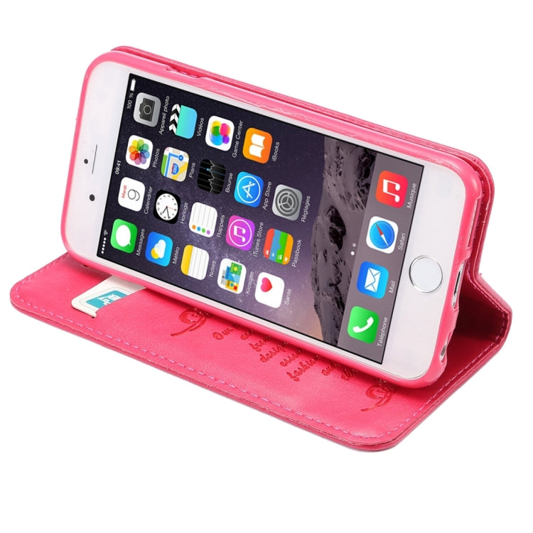 For iPhone 6 Plus & 6s Plus Sheep Texture Magnetic Adsorption Horizontal Flip PU Leather Case with Card Slot & Holder