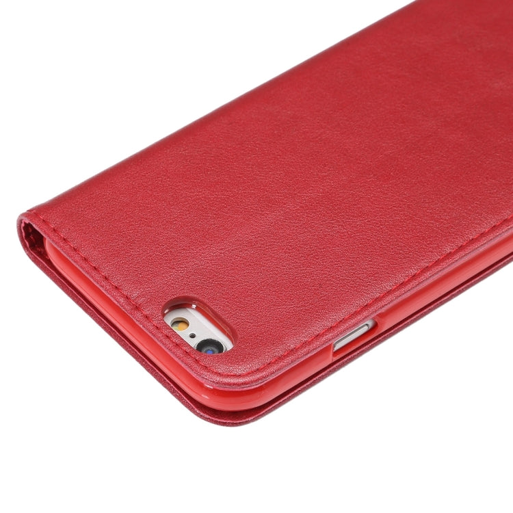 For iPhone 6 Plus & 6s Plus Sheep Texture Magnetic Adsorption Horizontal Flip PU Leather Case with Card Slot & Holder