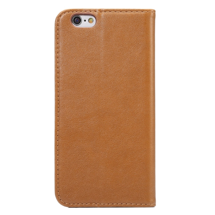 For iPhone 6 Plus & 6s Plus Sheep Texture Magnetic Adsorption Horizontal Flip PU Leather Case with Card Slot & Holder