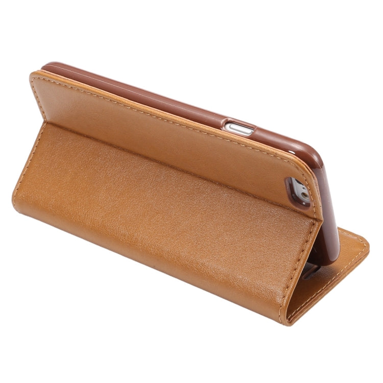 For iPhone 6 Plus & 6s Plus Sheep Texture Magnetic Adsorption Horizontal Flip PU Leather Case with Card Slot & Holder