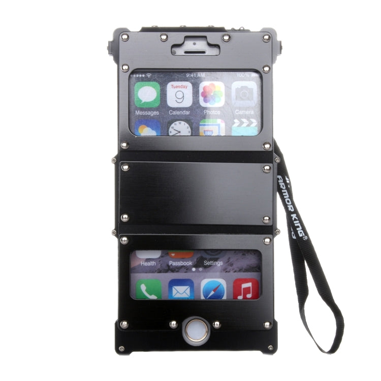 For iPhone 6 Plus & 6s Plus Professional and Powerful Dustproof Shatter-resistant Shockproof Iron Man Protective Case with Caller ID Display
