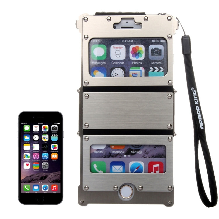 For iPhone 6 Plus & 6s Plus Professional and Powerful Dustproof Shatter-resistant Shockproof Iron Man Protective Case with Caller ID Display