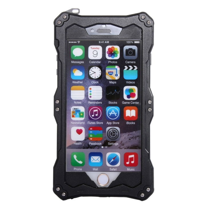 For iPhone 6 Plus & 6s Plus Professional and Powerful Dustproof Shatter-resistant Shockproof IPX7 Waterproof Carbon Fibre Metal Protective Case