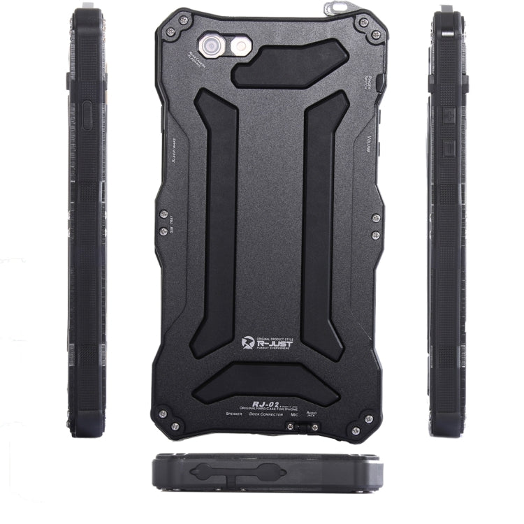 For iPhone 6 Plus & 6s Plus Professional and Powerful Dustproof Shatter-resistant Shockproof IPX7 Waterproof Carbon Fibre Metal Protective Case