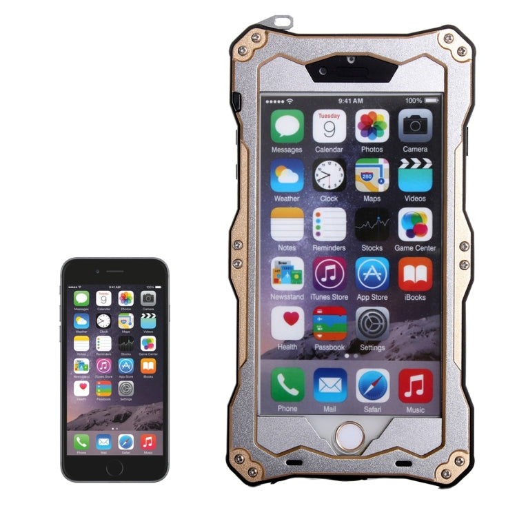 For iPhone 6 Plus & 6s Plus Professional and Powerful Dustproof Shatter-resistant Shockproof IPX7 Waterproof Carbon Fibre Metal Protective Case