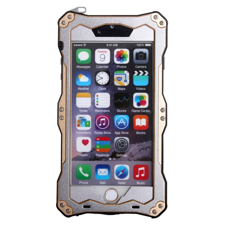 For iPhone 6 Plus & 6s Plus Professional and Powerful Dustproof Shatter-resistant Shockproof IPX7 Waterproof Carbon Fibre Metal Protective Case